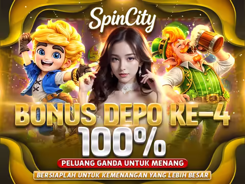 Ilustrasi promo reload bonus deposit keempat SpinCity seratus persen.